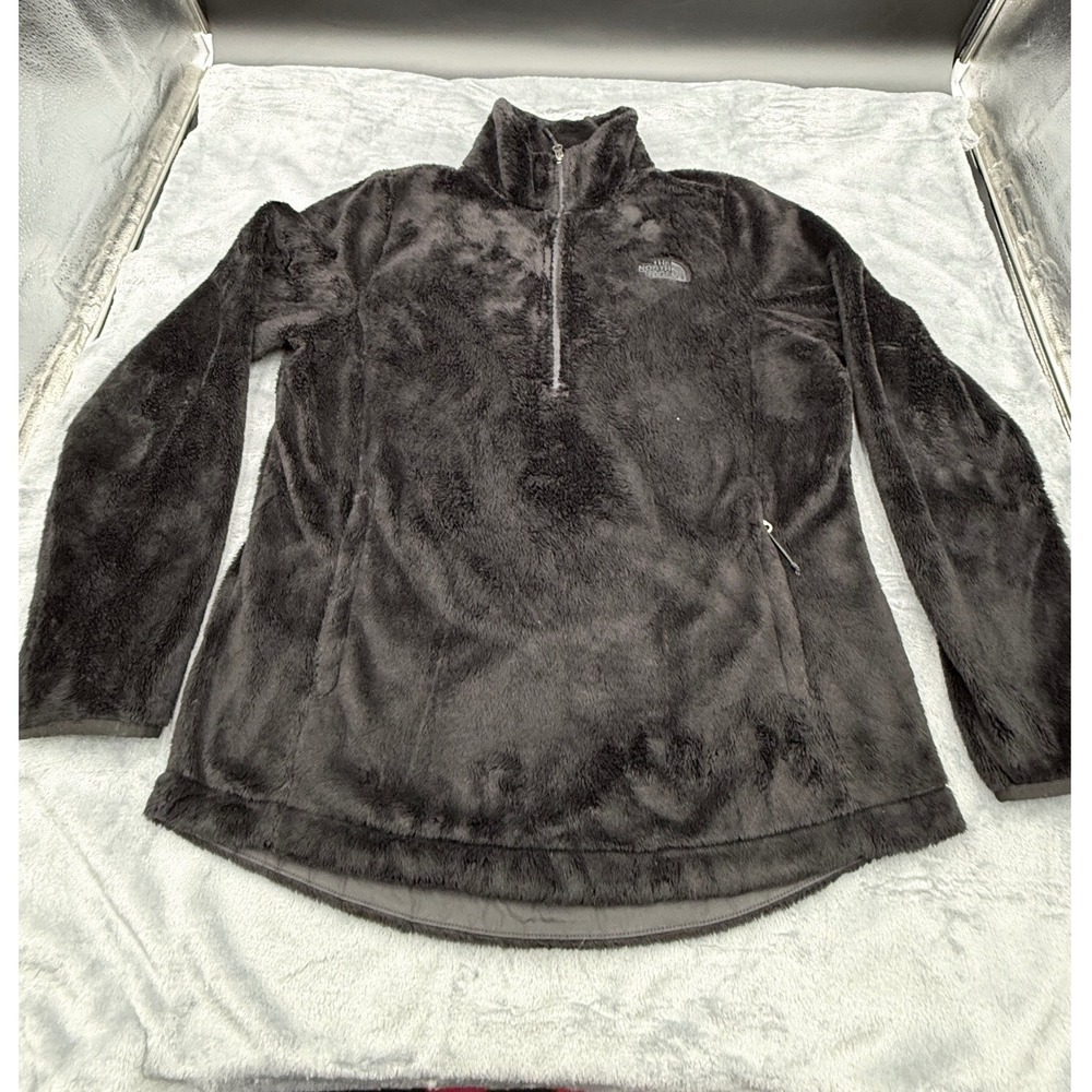 The North Face Osito Quarter Zip Fleece Pullover Black Women Large High Pile
